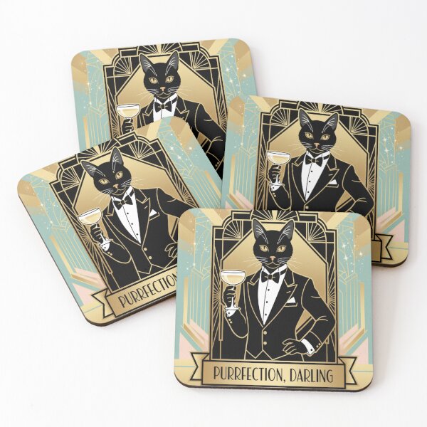 Item preview, Art Deco Cat Glamorous 1920s Gatsby Style Feline designed and sold by Neko-Doodle-co.
