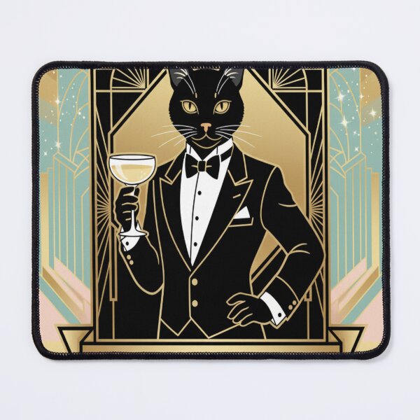 Item preview, Art Deco Cat Glamorous 1920s Gatsby Style Feline designed and sold by Neko-Doodle-co.