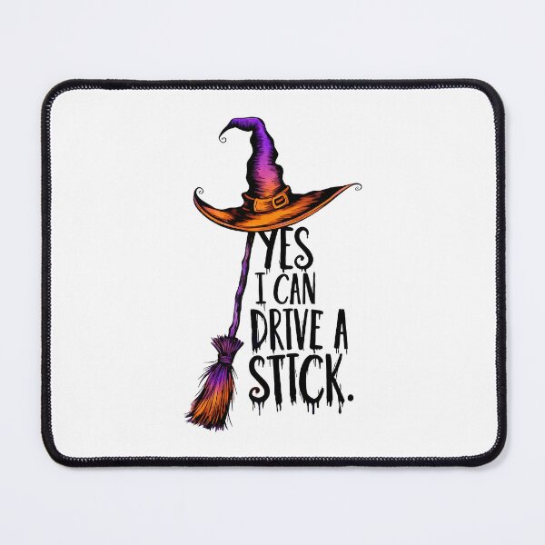 Item preview, Funny Halloween Witch Shirt – “Why Yes, I Can Drive a Stick” – Cute Witch and Cat Tee designed and sold by wabeen.