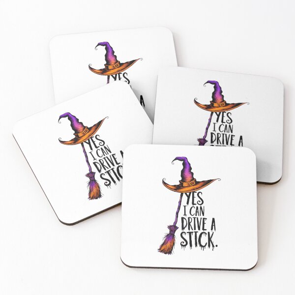Item preview, Funny Halloween Witch Shirt – “Why Yes, I Can Drive a Stick” – Cute Witch and Cat Tee designed and sold by wabeen.