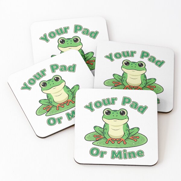 Item preview, Your Pad or Mine? Cute Cartoon Frog Pun Art, Frog Lover Gifts, Amphibian Humor Design designed and sold by RojoyDesigns.
