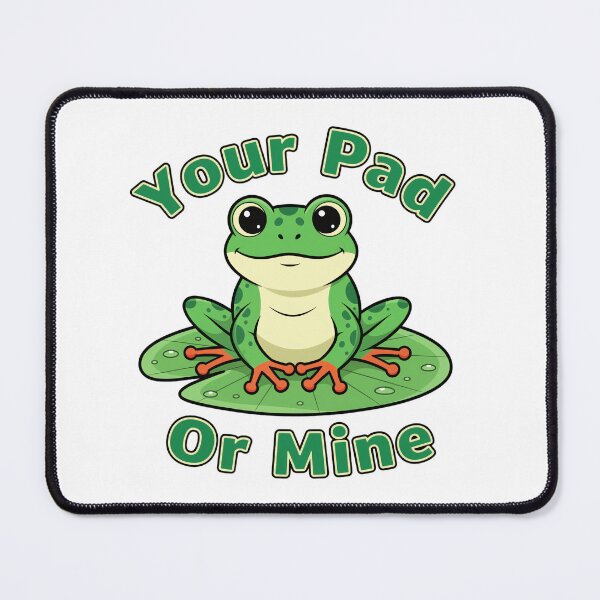 Item preview, Your Pad or Mine? Cute Cartoon Frog Pun Art, Frog Lover Gifts, Amphibian Humor Design designed and sold by RojoyDesigns.