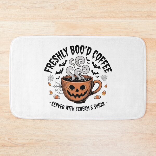 Item preview, Freshly Brewed Halloween Coffee – Spooky Pumpkin Mug Design designed and sold by SoftStyleStudio ⭐⭐⭐.