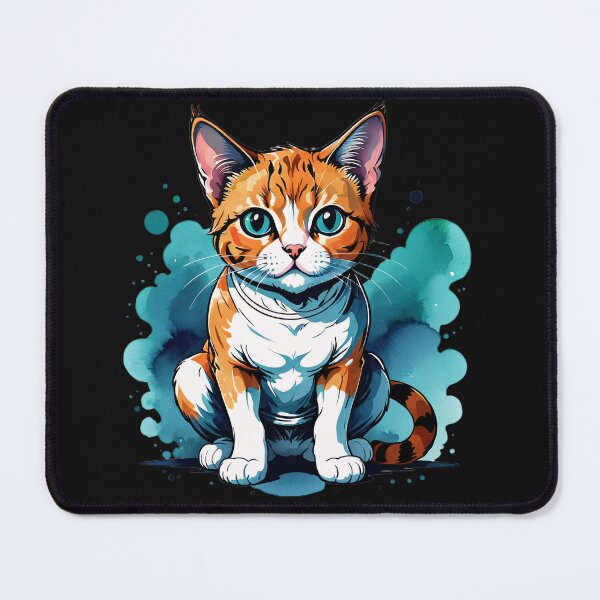 Item preview, Cute Cartoon Watercolor Cat Art – Playful Feline Illustration in Soft Watercolor Style designed and sold by RojoyDesigns.