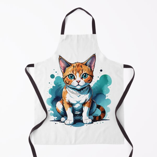 Item preview, Cute Cartoon Watercolor Cat Art – Playful Feline Illustration in Soft Watercolor Style designed and sold by RojoyDesigns.