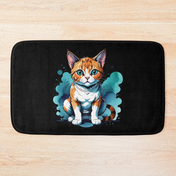 Item preview, Cute Cartoon Watercolor Cat Art – Playful Feline Illustration in Soft Watercolor Style designed and sold by RojoyDesigns.
