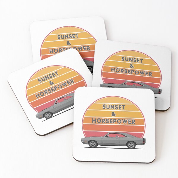 Item preview, Sunset & Horsepower – Retro Muscle Car Design designed and sold by ByRAM Project.