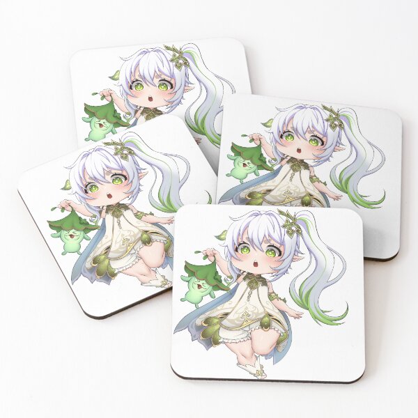 Item preview, Fanart - cute chibi anime girl - white and green hair designed and sold by Yllona Art.