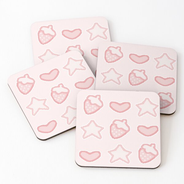 Item preview, pixel art decora strawb pattern (all pink) designed and sold by cottonlacey.