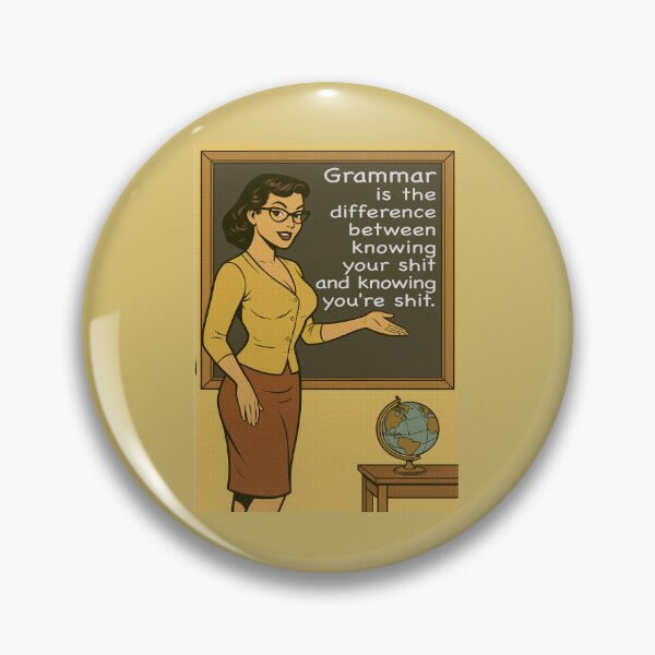 Item preview, 1950s Retro Grammar Joke Pin-Up Teacher Classroom Illustration designed and sold by Maljonic.