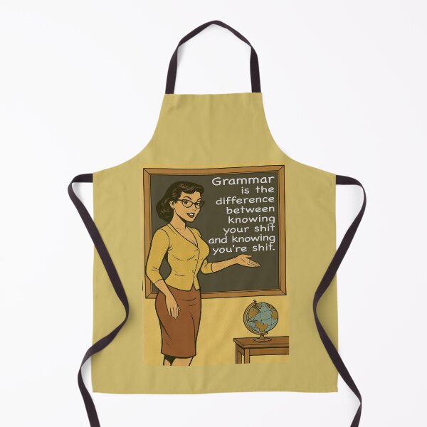 Item preview, 1950s Retro Grammar Joke Pin-Up Teacher Classroom Illustration designed and sold by Maljonic.