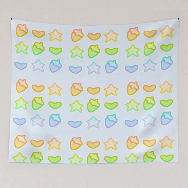 Item preview, pixel art decora strawb pattern (rainbow) designed and sold by cottonlacey.