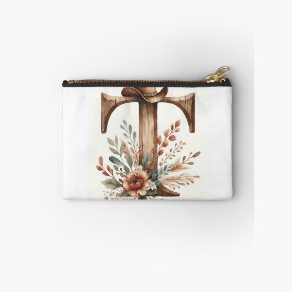 Item preview, Rustic farmhouse floral monogram T- western Letter art designed and sold by WF-Studio.