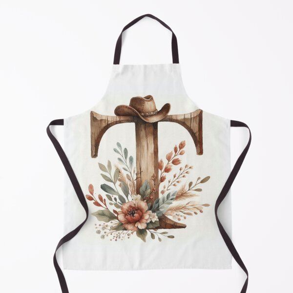 Item preview, Rustic farmhouse floral monogram T- western Letter art designed and sold by WF-Studio.