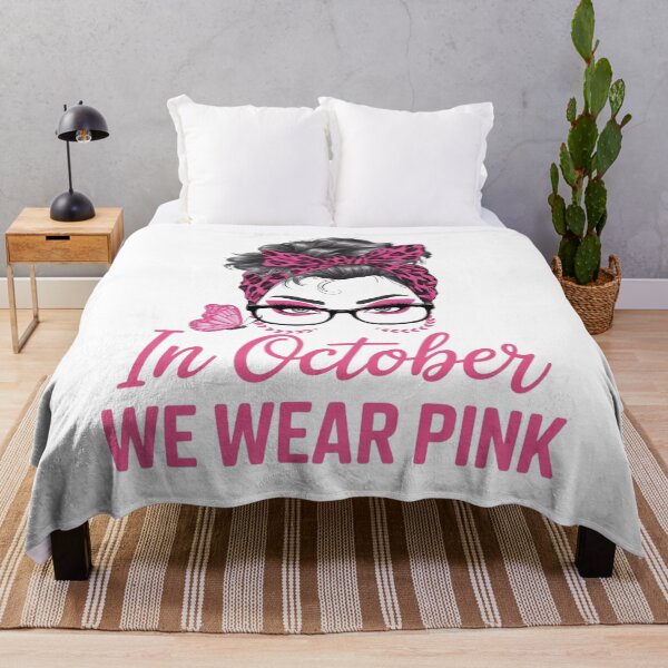 Item preview, In October We Wear Pink Messy Bun Breast Cancer Awareness designed and sold by MirelaSorescu.