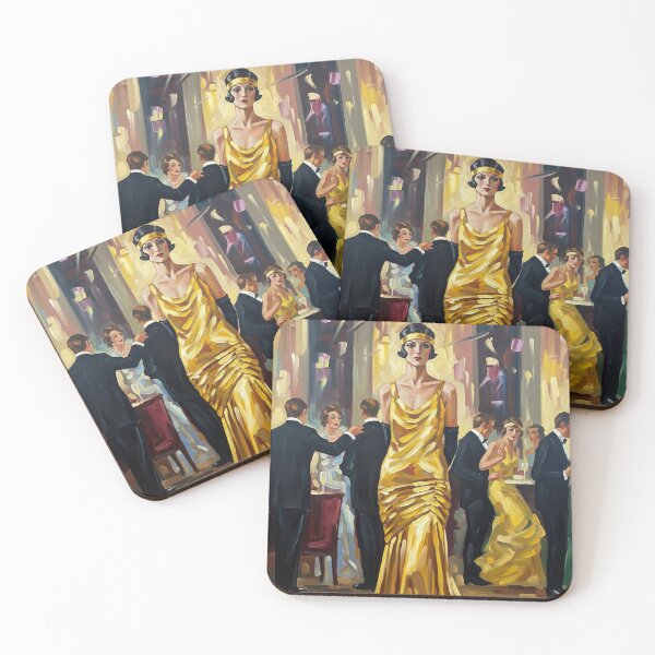 Item preview, The Statue at the Party - Original Art Deco Artwork designed and sold by elektronen.
