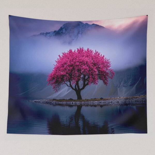 Item preview, Misty Mountain and Pink Cherry Blossom designed and sold by Exodoi.