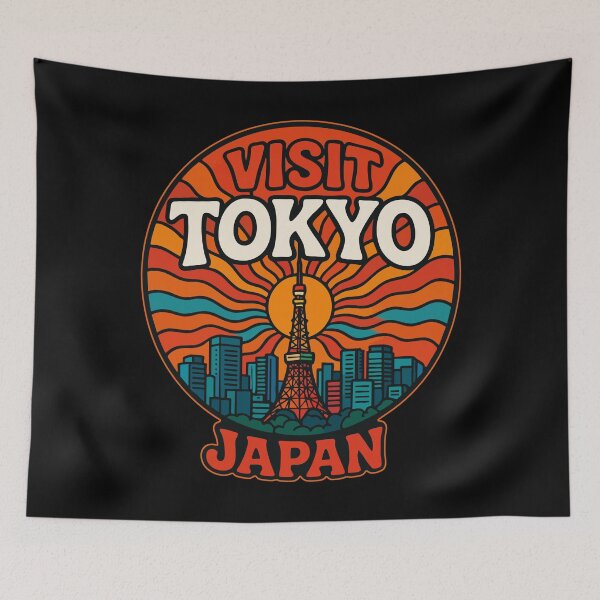 Item preview, Visit Tokyo Japan Retro Trippy designed and sold by TomFrontierArt.