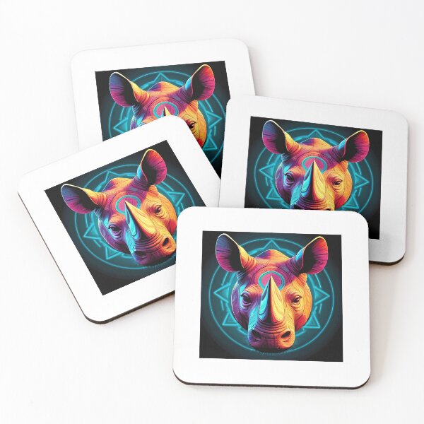 Item preview, Copy of Neon Rhino – Psychedelic Geometric Art Print & Design designed and sold by NikolaandAnchy.