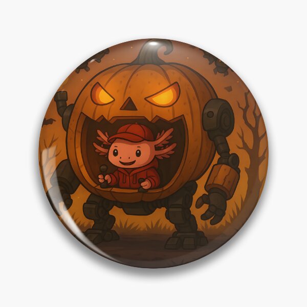Item preview, Axey’s Pumpkin Mech – Spooky Halloween Adventure designed and sold by anniejunoaxie.