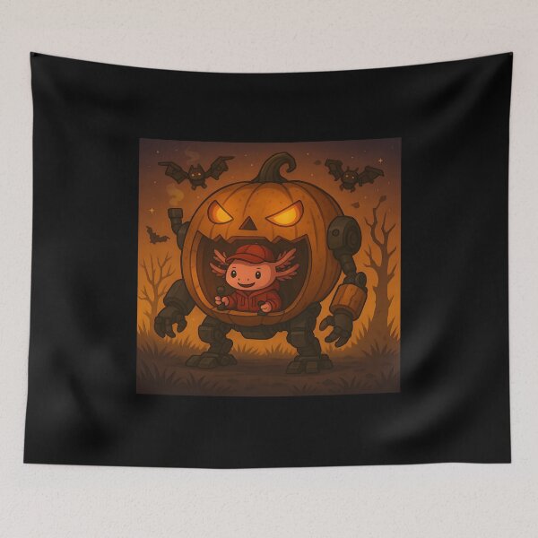 Item preview, Axey’s Pumpkin Mech – Spooky Halloween Adventure designed and sold by anniejunoaxie.