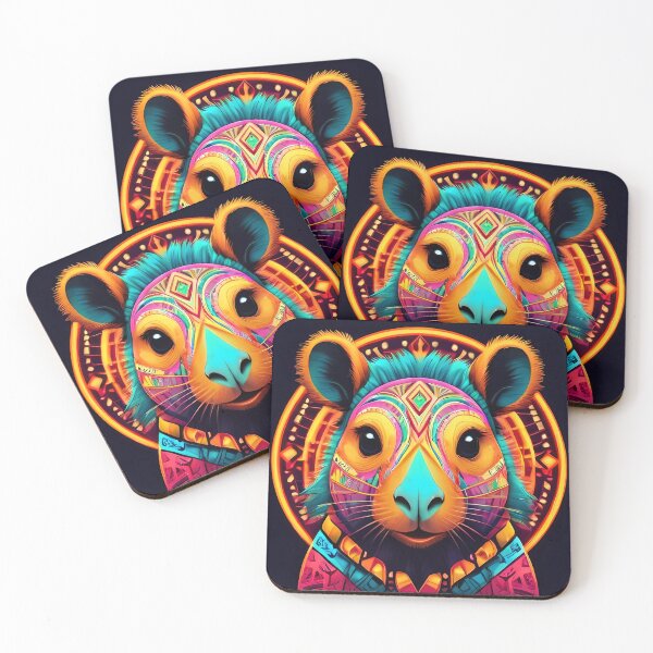 Item preview, Neon Capybara – Psychedelic Geometric Art Print & Design designed and sold by NikolaandAnchy.