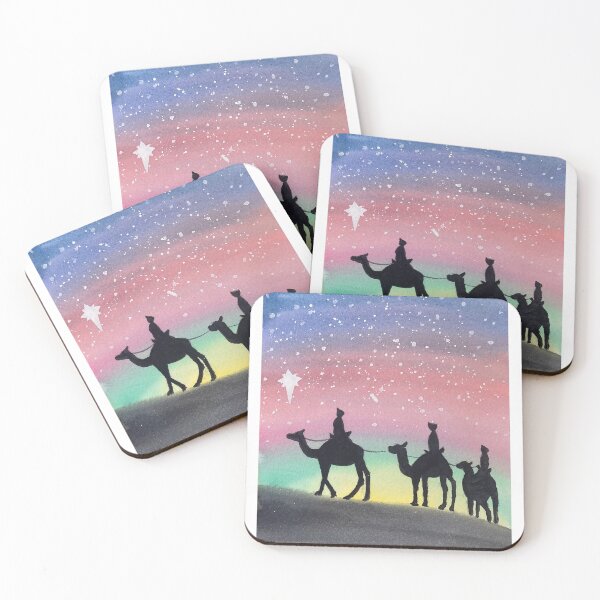 Item preview, Watercolour of three wise men on camels designed and sold by IsabelRussell92.