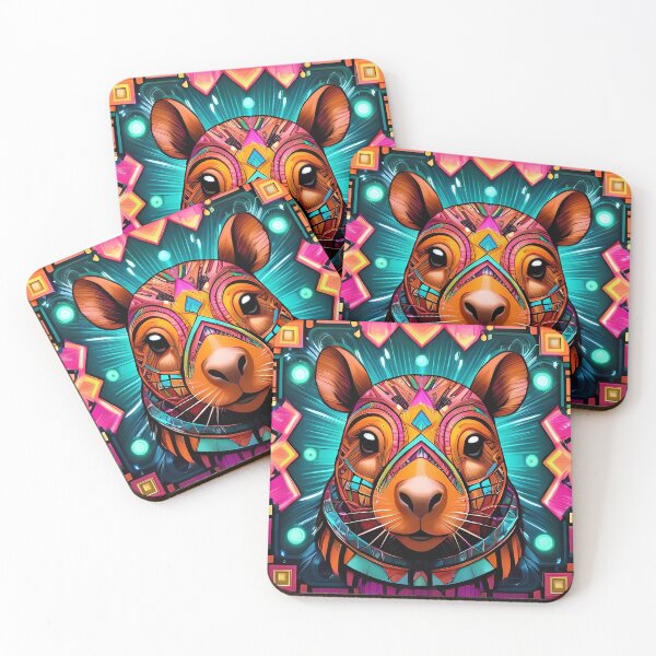 Item preview, Copy of Neon Capybara – Psychedelic Geometric Art Print & Design designed and sold by NikolaandAnchy.