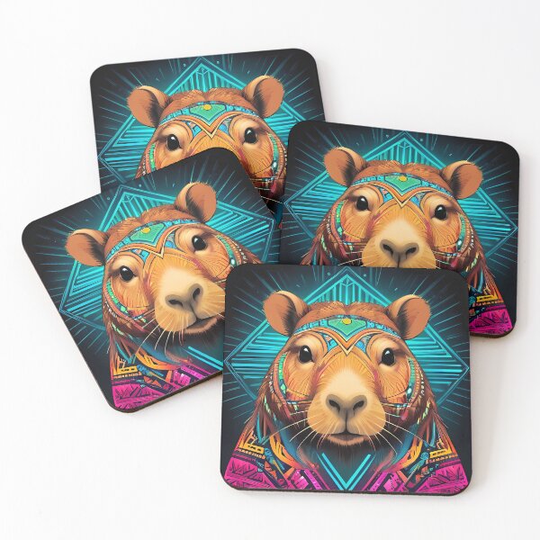 Item preview, Copy of Neon Capybara – Psychedelic Geometric Art Print & Design designed and sold by NikolaandAnchy.