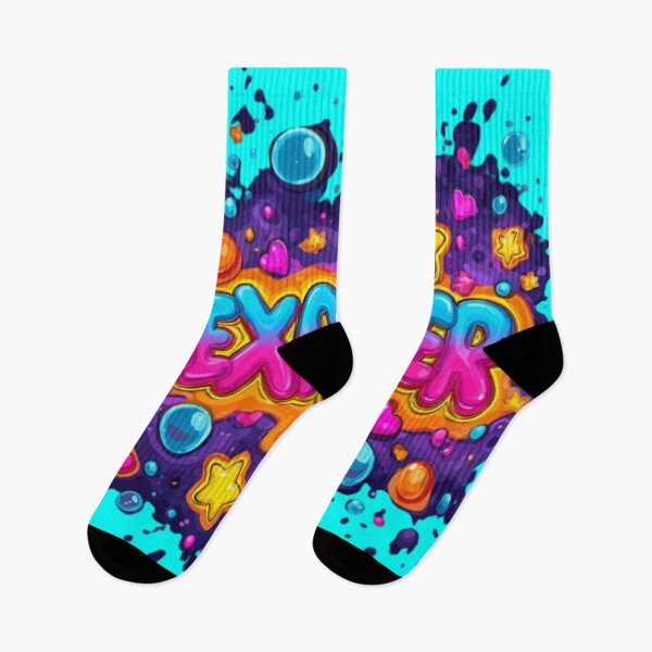 Item preview, Colorful 3D Name Alexander – Neon Bubble Letters with Stars and Hearts designed and sold by AlexLineArt.