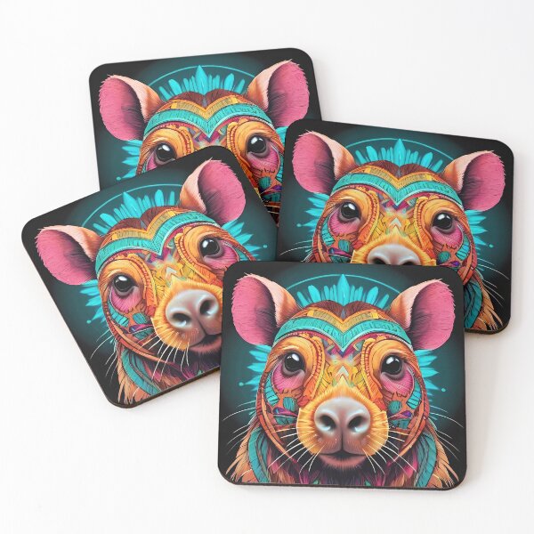 Item preview, Copy of Neon Capybara – Psychedelic Geometric Art Print & Design designed and sold by NikolaandAnchy.