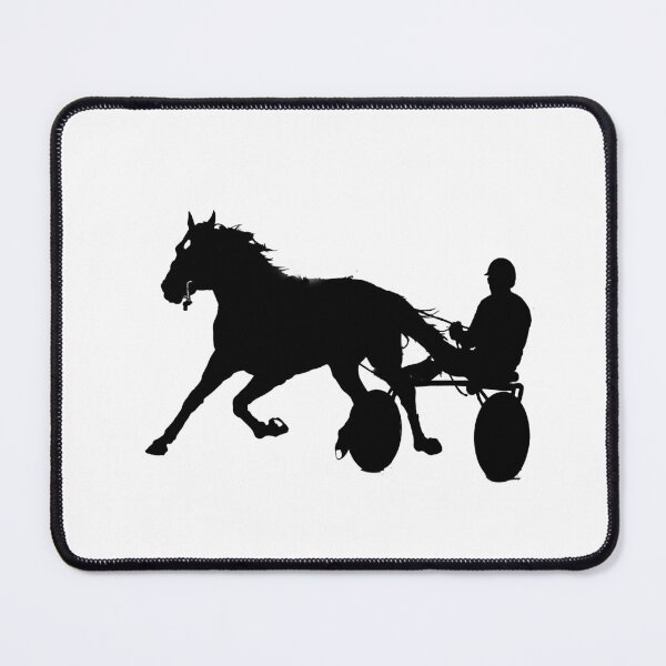 Artikelvorschau, Pferd und Sulky-Silhouette entworfen und verkauft von S Schwartz Studio.