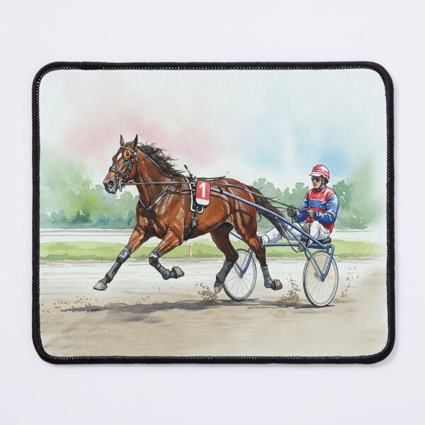 Item preview, Horse and Sulky Vignette Watercolor designed and sold by S Schwartz Studio.