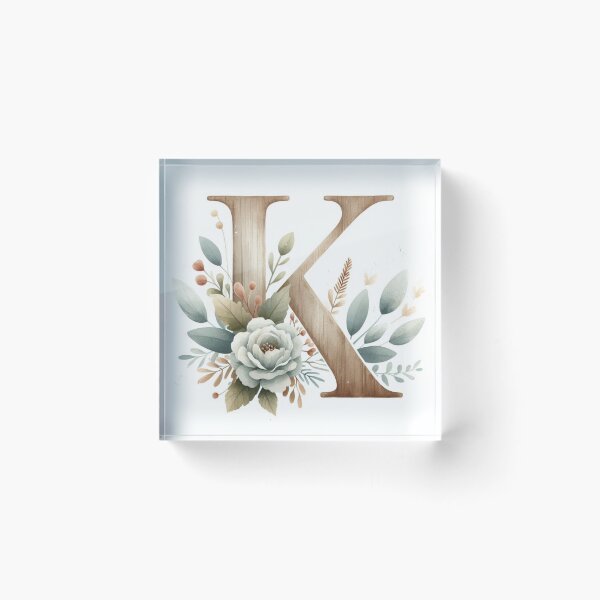 Item preview, Farmhouse Floral Monogram K – Rustic Western Wall Art designed and sold by WF-Studio.