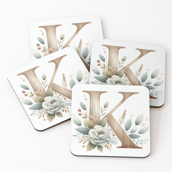 Item preview, Farmhouse Floral Monogram K – Rustic Western Wall Art designed and sold by WF-Studio.