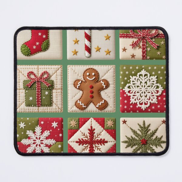 Item preview, Cozy Christmas Quilt Block Pattern Art designed and sold by Zhaar.