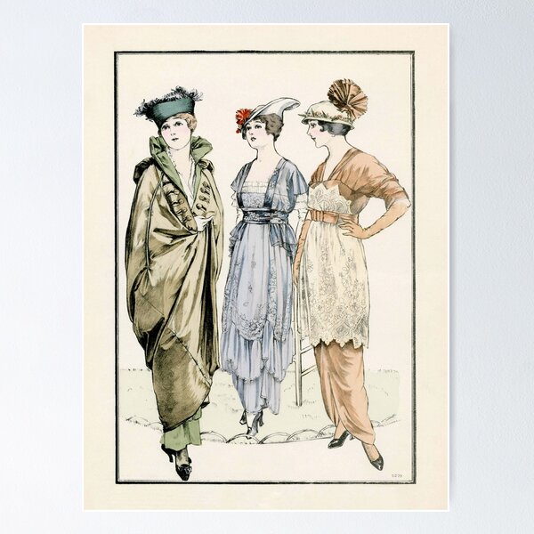 Elégances Féminines Edwardian Era Fashion Plate Poster for Sale