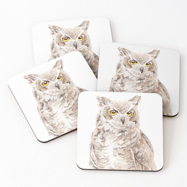 Item preview, Owl Watercolor designed and sold by Coastal Watercolors by Laura.