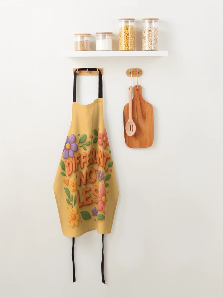 Thumbnail 4 of 6, Apron, Different, Not Less designed and sold by DesignShopAD.