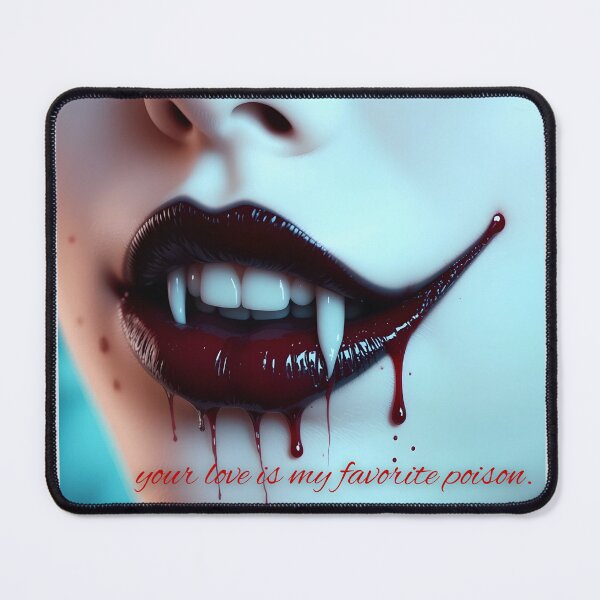 Item preview, Gothic Vampire Lips "Your love is my favorite poison" | Dark Romance Art designed and sold by EnigmaticGoth.