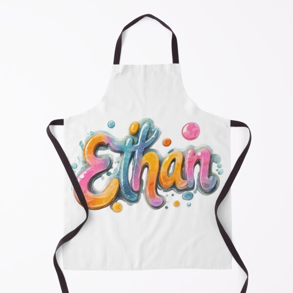 Item preview, Colorful 3D Name Ethan – Neon Bubble Letters Design designed and sold by AlexLineArt.