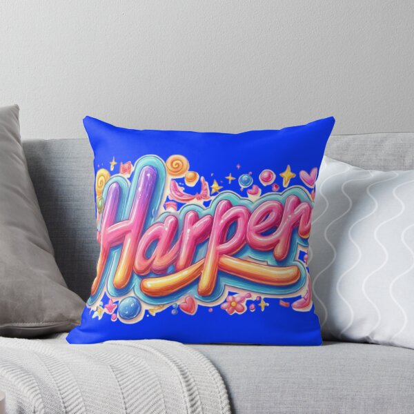 Item preview, Colorful 3D Name Harper – Neon Candy Style Letters with Hearts and Stars designed and sold by AlexLineArt.