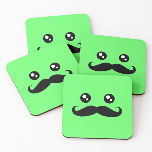 Item preview, green mustache face  designed and sold by grxyv.