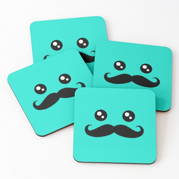 Item preview, cyan mustache face  designed and sold by grxyv.