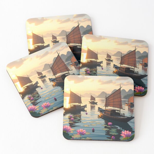 Item preview, Golden Sunset Asian Waters Guilin China  designed and sold by Sharon Schwalbe.