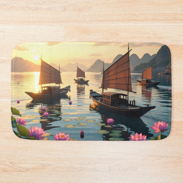 Item preview, Golden Sunset Asian Waters Guilin China  designed and sold by Sharon Schwalbe.