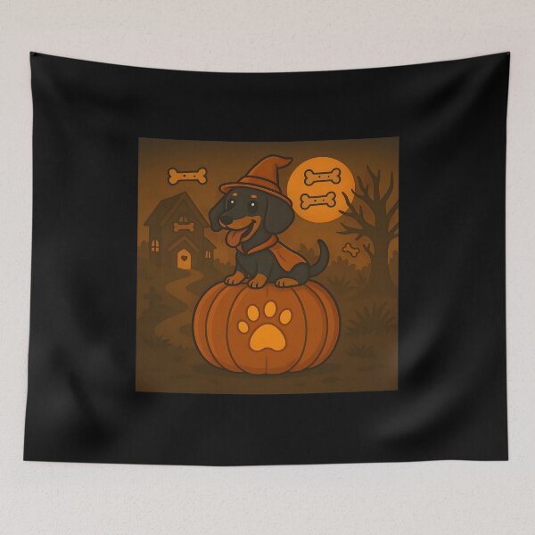 Item preview, Annie Pumpkin Rider – Halloween Paw Print Pumpkin designed and sold by anniejunoaxie.