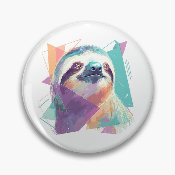 Item preview, Pastel Sloth Illustration – Geometric Animal Portrait Design designed and sold by Meiersbeste.