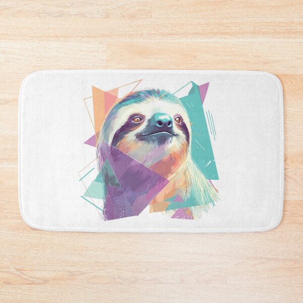 Item preview, Pastel Sloth Illustration – Geometric Animal Portrait Design designed and sold by Meiersbeste.