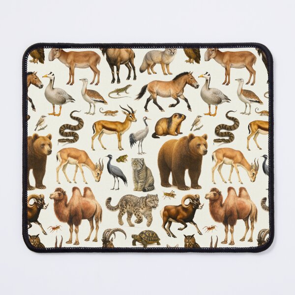 Item preview, Animals of the Gobi Desert Retro Wildlife Illustration designed and sold by kakarikihill.